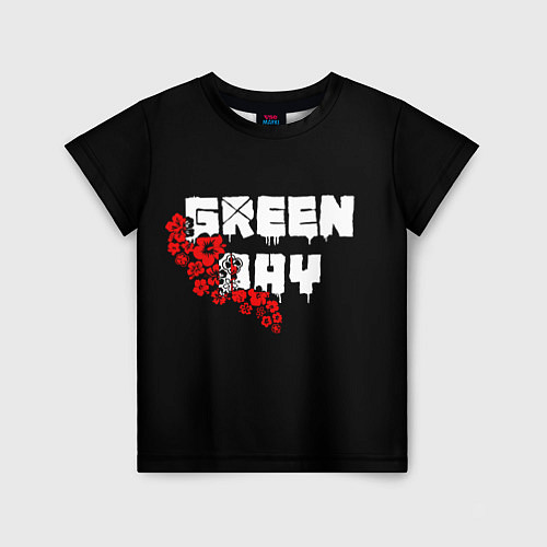 Детская футболка Green day Цветы / 3D-принт – фото 1