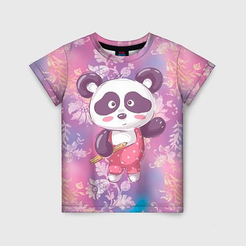 Детская футболка Милая панда детский / 3D-принт – фото 1