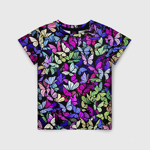 Детская футболка Витражные бабочки / 3D-принт – фото 1