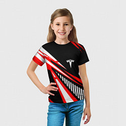 Футболка детская ТЕСЛА - RED SPORT, цвет: 3D-принт — фото 2