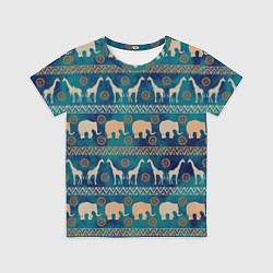 Футболка детская Жирафы и слоны, цвет: 3D-принт