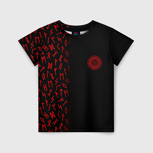 Детская футболка Вегвизир Half runes pattern / 3D-принт – фото 1