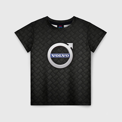 Детская футболка Обновленный металлический логотип VOLVO / 3D-принт – фото 1