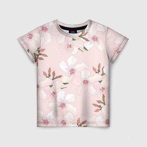 Детская футболка Розовые цветы весны / 3D-принт – фото 1