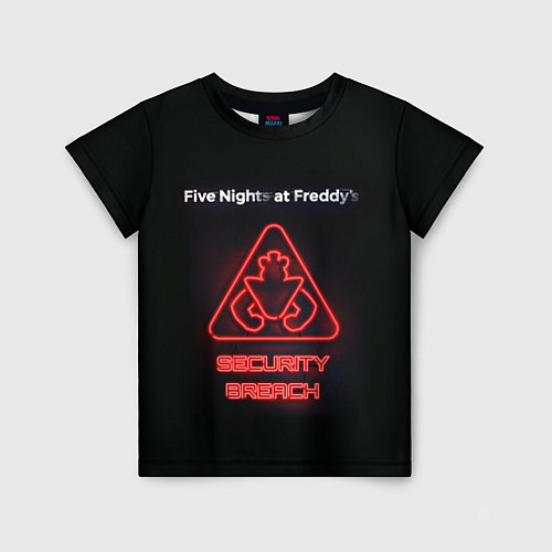 Детская футболка Five Nights at Freddys: Security Breach logo / 3D-принт – фото 1