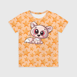Футболка детская Маленький милый лисенок, цвет: 3D-принт