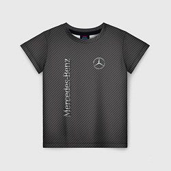 Футболка детская Mercedes карбоновые полосы, цвет: 3D-принт