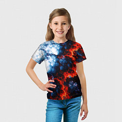 Футболка детская 3D ЯДЕРНЫЙ КОСМИЧЕСКИЙ ВЗРЫВ ОГОНЬ, цвет: 3D-принт — фото 2