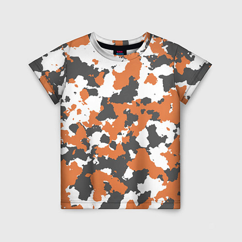 Детская футболка Orange Camo / 3D-принт – фото 1