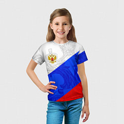 Футболка детская Российский герб: триколор, цвет: 3D-принт — фото 2