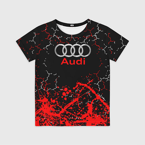 Детская футболка AUDI АУДИ брызги / 3D-принт – фото 1