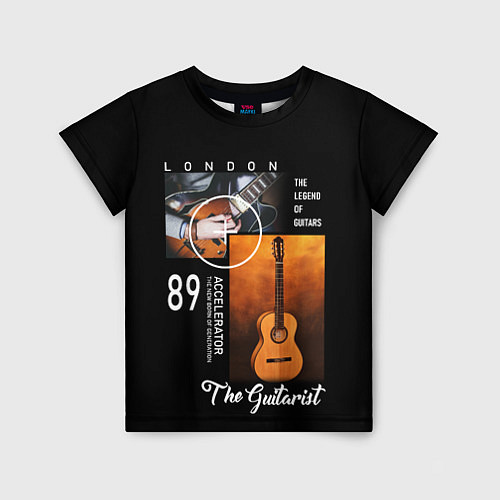Детская футболка Гитара гитариста / 3D-принт – фото 1