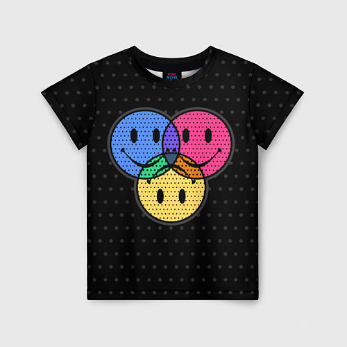 Детская футболка Three emoticons три смайлика / 3D-принт – фото 1