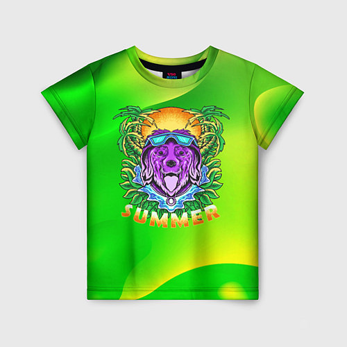 Детская футболка Summer dog Собачка / 3D-принт – фото 1