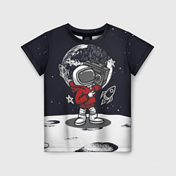 Футболка детская Космонавт с магнитофоном, цвет: 3D-принт