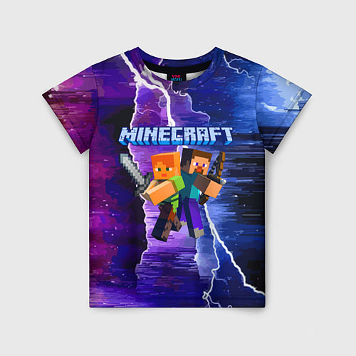 Детская футболка Minecraft Neon / 3D-принт – фото 1