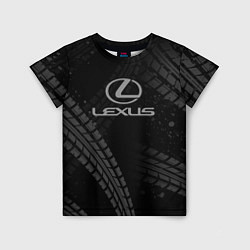 Футболка детская Lexus следы шин, цвет: 3D-принт