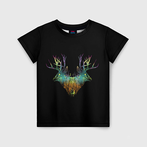 Детская футболка Душа природы - олени / 3D-принт – фото 1