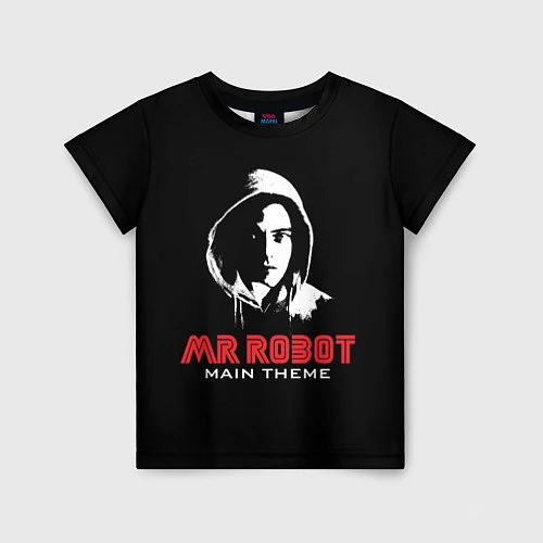 Детская футболка MR ROBOT Хакер / 3D-принт – фото 1