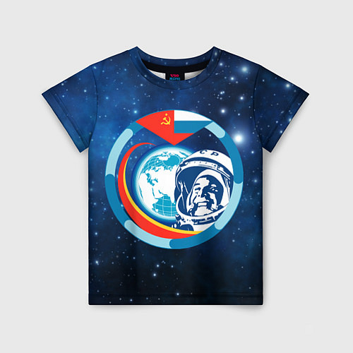 Детская футболка Первый Космонавт Юрий Гагарин 3D 3 / 3D-принт – фото 1