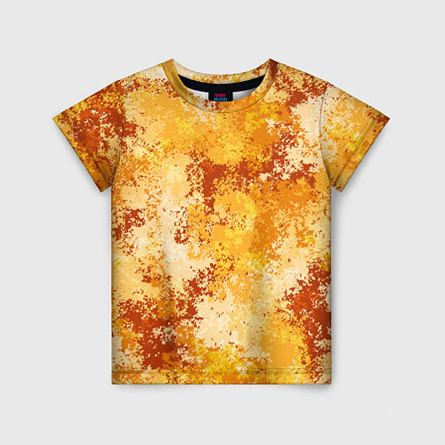 Детская футболка Спортивный камуфляж Пикси - Апельсин / 3D-принт – фото 1