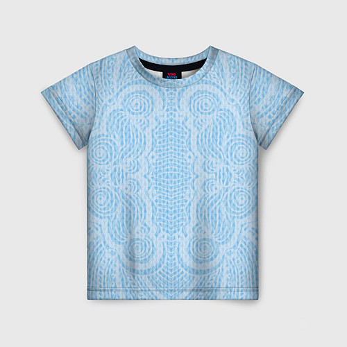 Детская футболка Вязаный светлый узор, абстракция Нежный голубой цв / 3D-принт – фото 1