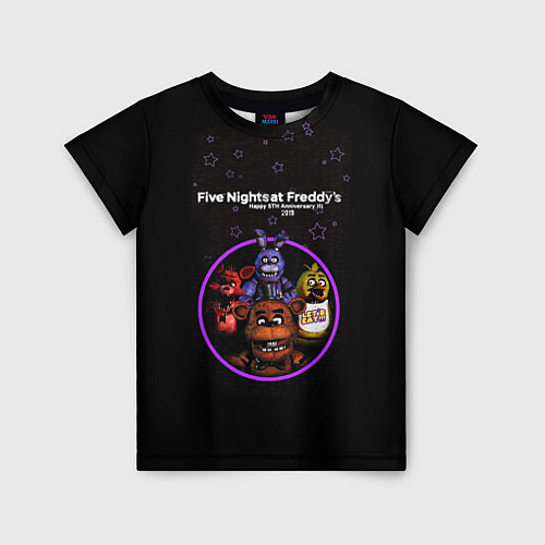 Детская футболка Five Nights at Freddys - персонажи из игры / 3D-принт – фото 1