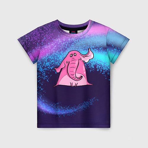 Детская футболка Розовый слоник / 3D-принт – фото 1