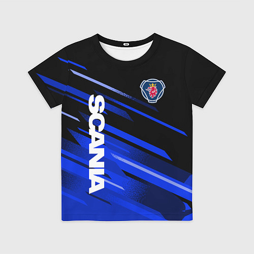 Детская футболка SCANIA ЧЕРНО СИНИЙ / 3D-принт – фото 1