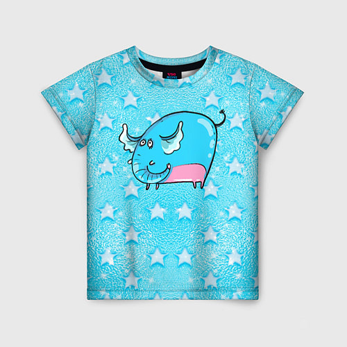 Детская футболка Большой голубой слон / 3D-принт – фото 1