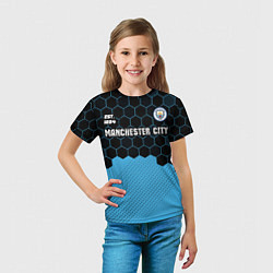 Футболка детская MANCHESTER CITY Manchester City Соты, цвет: 3D-принт — фото 2