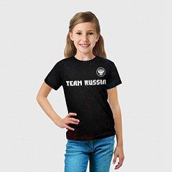 Футболка детская RUSSIA - ГЕРБ Team Russia Потертости, цвет: 3D-принт — фото 2