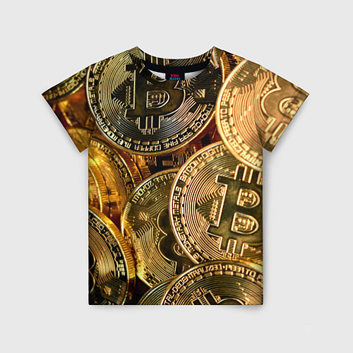 Детская футболка Биткойны / 3D-принт – фото 1