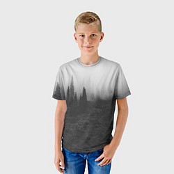 Футболка детская Туманный лес - туман, цвет: 3D-принт — фото 2