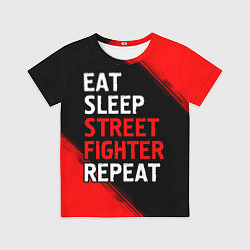 Детская футболка Eat Sleep Street Fighter Repeat Краска