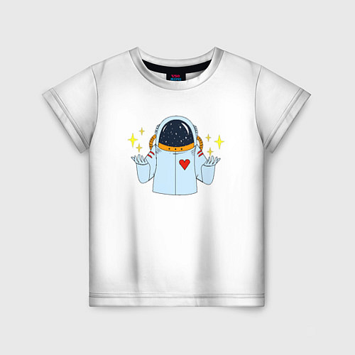 Детская футболка Космонавт с сердцем / 3D-принт – фото 1