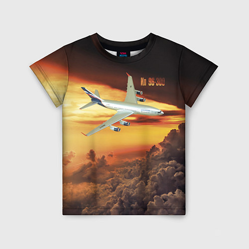 Детская футболка Гражданский самолет Ил 96-300 / 3D-принт – фото 1