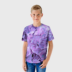Футболка детская Фиолетово-сиреневые цветы, цвет: 3D-принт — фото 2
