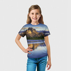 Футболка детская Горы mountains, цвет: 3D-принт — фото 2