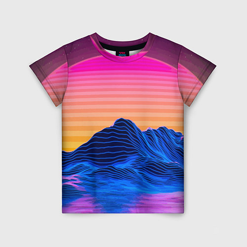 Детская футболка Vaporwave Mountains Психоделика Неон / 3D-принт – фото 1