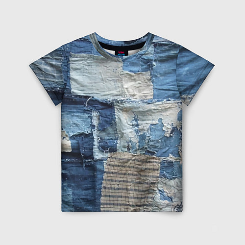 Детская футболка Пэчворк Рваная ткань Hype / 3D-принт – фото 1