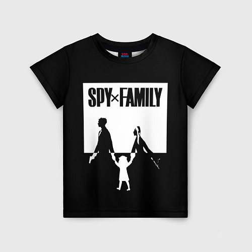 Детская футболка Spy x Family: Семья шпиона черно-белая / 3D-принт – фото 1