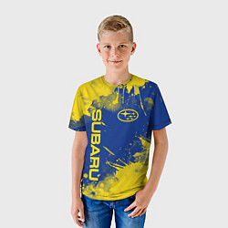 Футболка детская SUBARU - СУБАРУ БРЫЗКИ КЛАССИЧЕСКИЕ, цвет: 3D-принт — фото 2