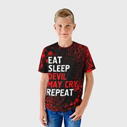 Футболка детская Eat Sleep Devil May Cry Repeat Арт, цвет: 3D-принт — фото 2