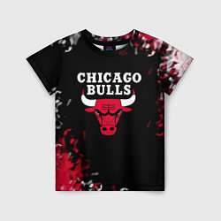 Футболка детская Чикаго Буллз Chicago Bulls Огонь, цвет: 3D-принт