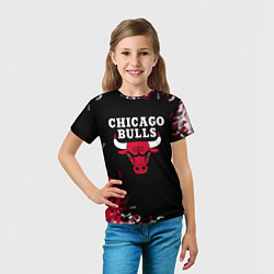 Футболка детская Чикаго Буллз Chicago Bulls Огонь, цвет: 3D-принт — фото 2