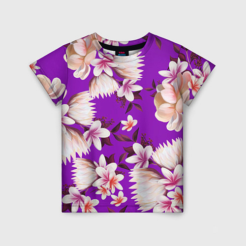 Детская футболка Цветы Фиолетовый Цветок / 3D-принт – фото 1