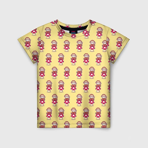 Детская футболка Обезьянка на грибе / 3D-принт – фото 1
