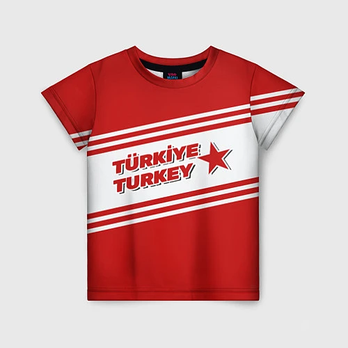Детская футболка Надпись Турция на турецком и английском языках / 3D-принт – фото 1