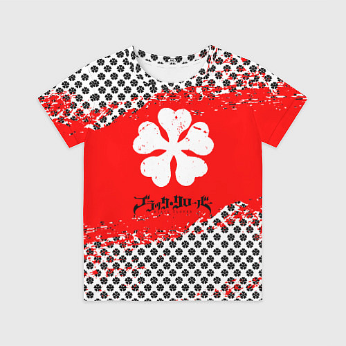 Детская футболка Чёрный клевер black clover паттерн / 3D-принт – фото 1